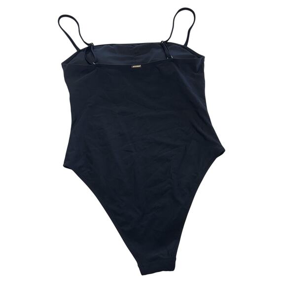 Relleciga One Piece Swimsuit Womens Large Black High Cut Spaghetti Strap Bathing - Picture 4 of 8